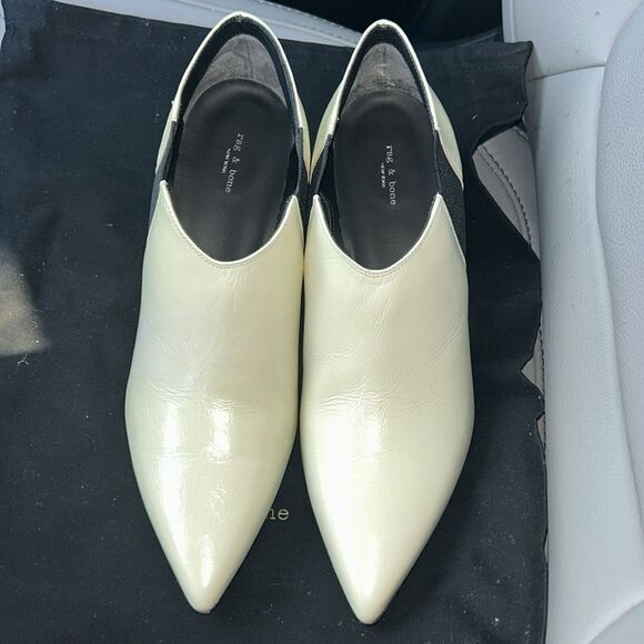 Rag & Bone Antique White Leather Ankle Shoes(Size 39/9) - Picture 4 of 10